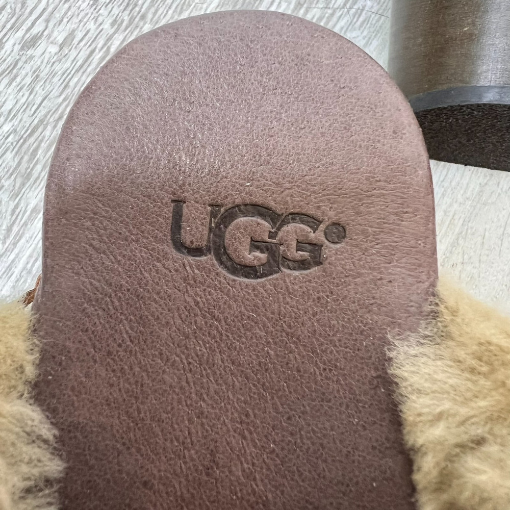 UGG Shoes Womens Size 5 1/2 - 6 Kassi High Heel Leather Clog Mule Sheepskin - Picture 2 of 14